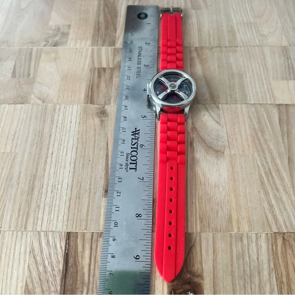 Marvel Spider-Man red and silver tone hidden watch NEW BATTERY
